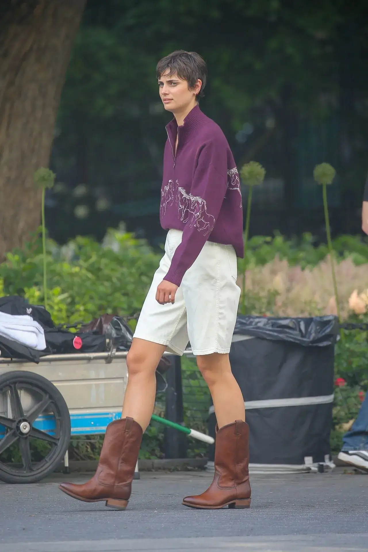 Taylor Hill Shooting a Video in Washington Square Park in New York City